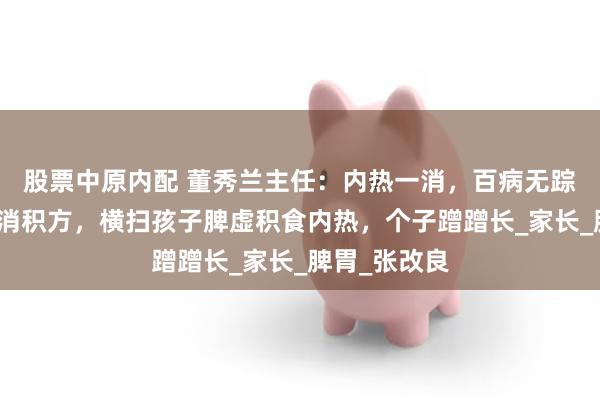 股票中原内配 董秀兰主任：内热一消，百病无踪！一个清热消积方，横扫孩子脾虚积食内热，个子蹭蹭长_家长_脾胃_张改良