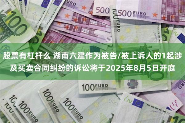 股票有杠杆么 湖南六建作为被告/被上诉人的1起涉及买卖合同纠纷的诉讼将于2025年8月5日开庭