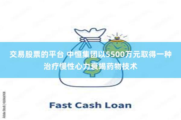 交易股票的平台 中恒集团以5500万元取得一种治疗慢性心力衰竭药物技术
