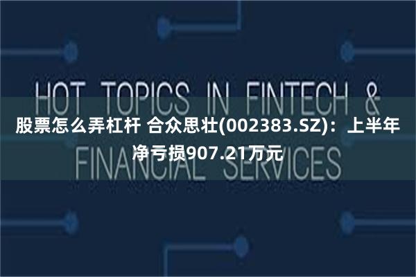 股票怎么弄杠杆 合众思壮(002383.SZ)：上半年净亏损907.21万元